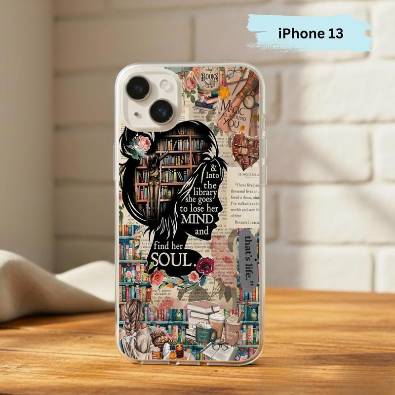 Into The Library She Goes - Book Lover Collage Phone Case IPhone