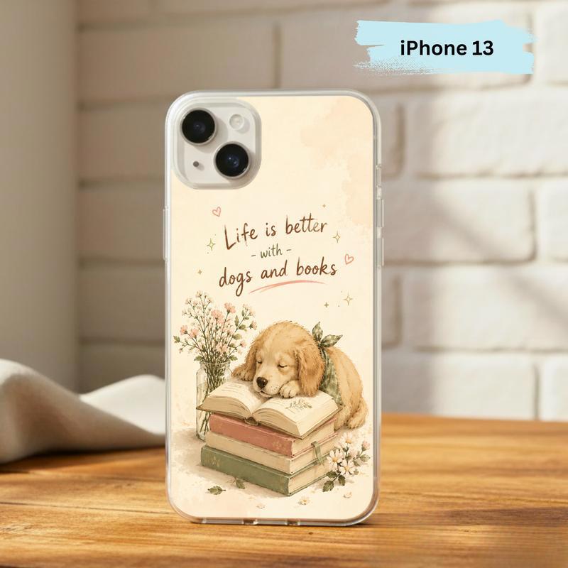 Life Is Better With Dogs And Books - Cute Book Lover Phone Case IPhone