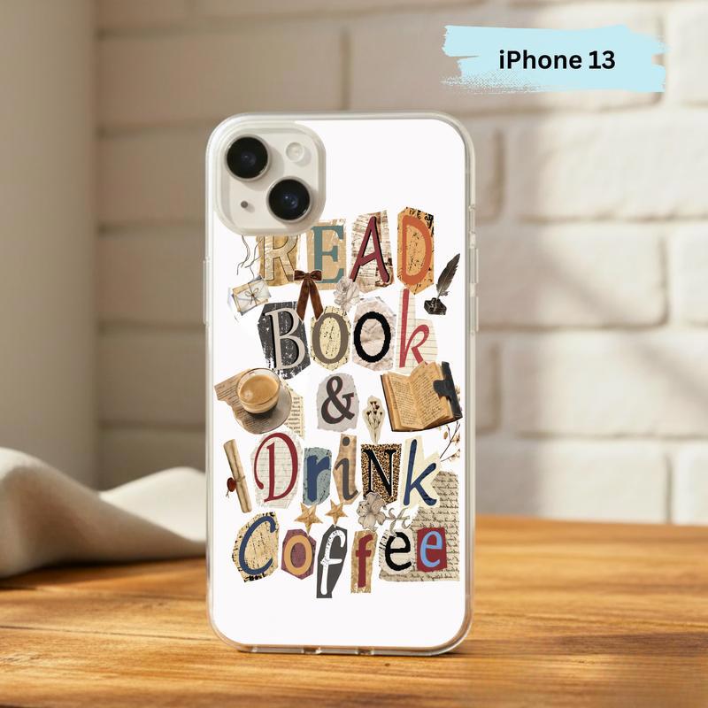 Read Book And Drink Coffee - Vintage Collage Reader Art Phone Case IPhone