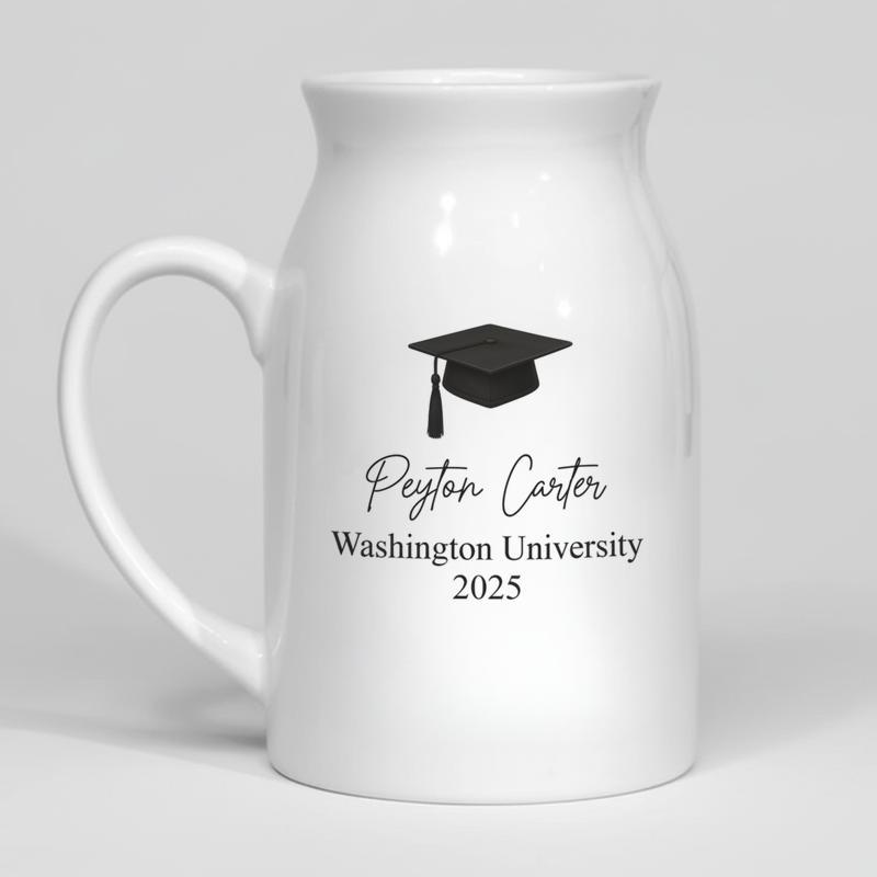 Custom Name And University Graduation Ceramic Flower Vase - Best Gift Smart