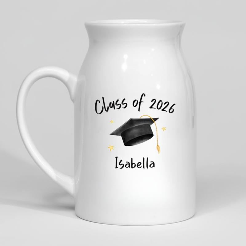Cute Personalized Graduation Ceramic Flower Vase - Best Gift Smart