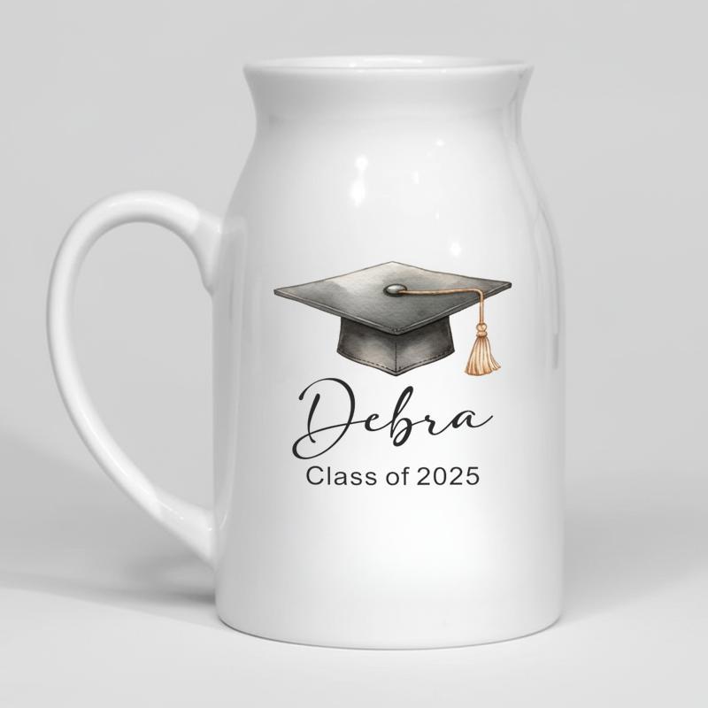 Elegant Personalized Graduation Ceramic Flower Vase - Best Gift Smart