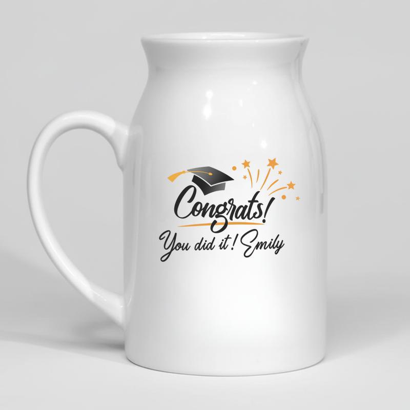 Personalized Congrats Grad Ceramic Flower Vase - Best Gift Smart