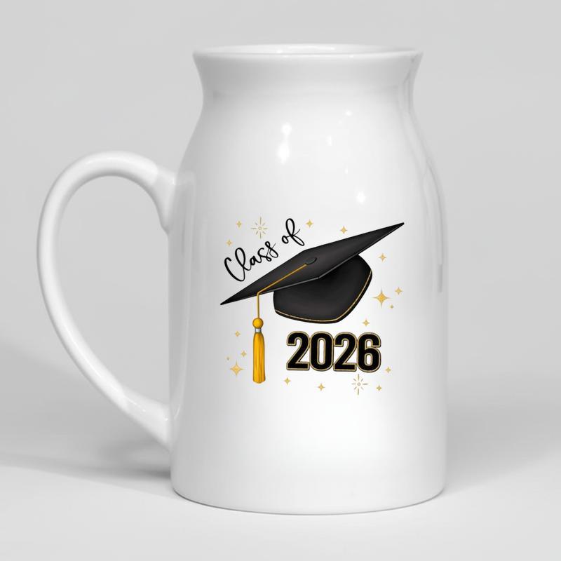 Simple Class Of 2026, Graduation Ceramic Flower Vase - Best Gift Smart