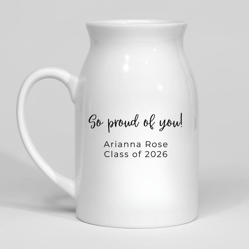 So Proud Of You Daughter – Personalized Graduation Ceramic Flower Vase - Best Gift Smart