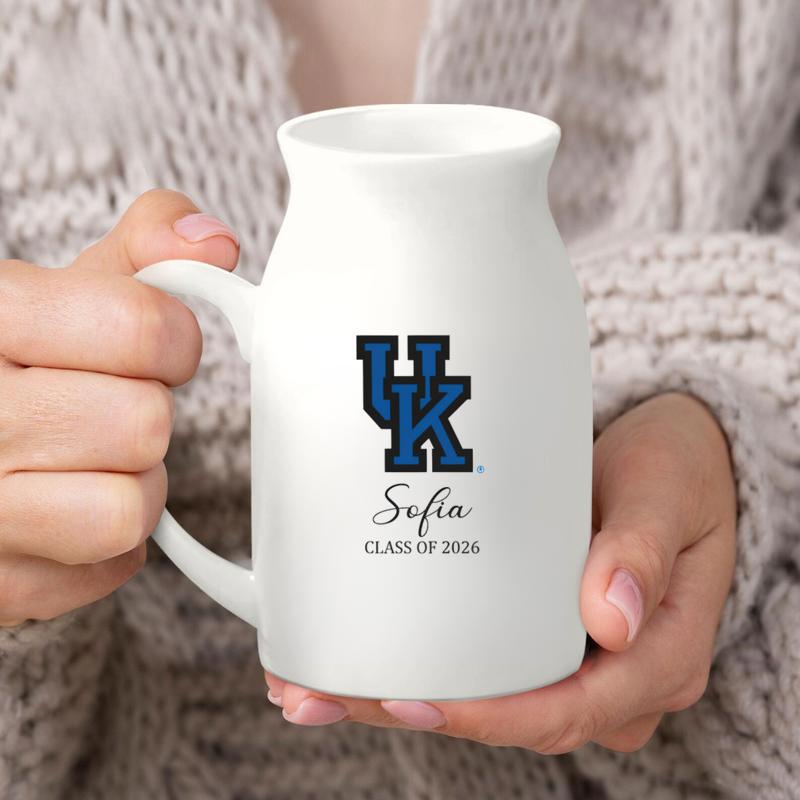 Custom College Logo Graduation Ceramic Flower Vase