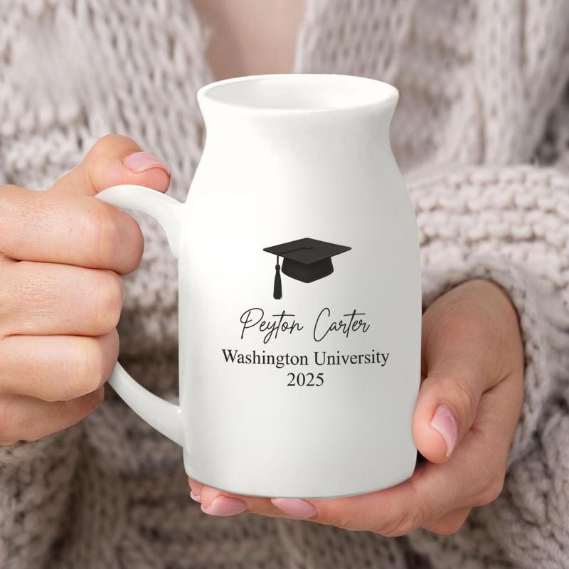 Custom Name And University Graduation Ceramic Flower Vase