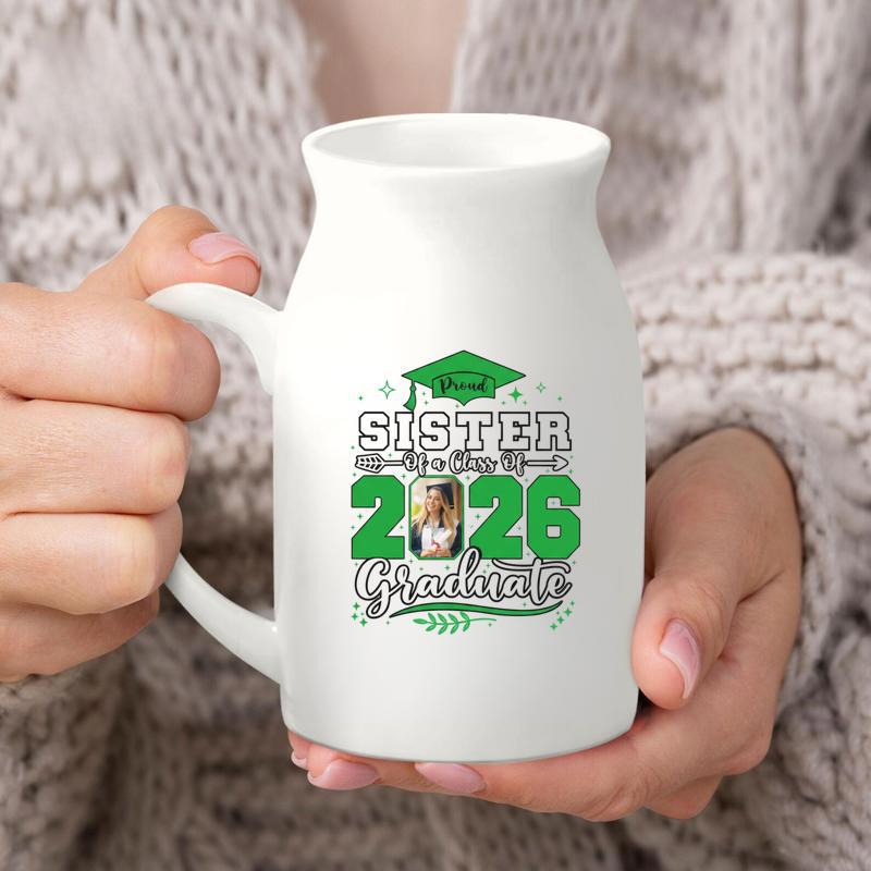 Customized Class Of 2026 Graduation Ceramic Flower Vase