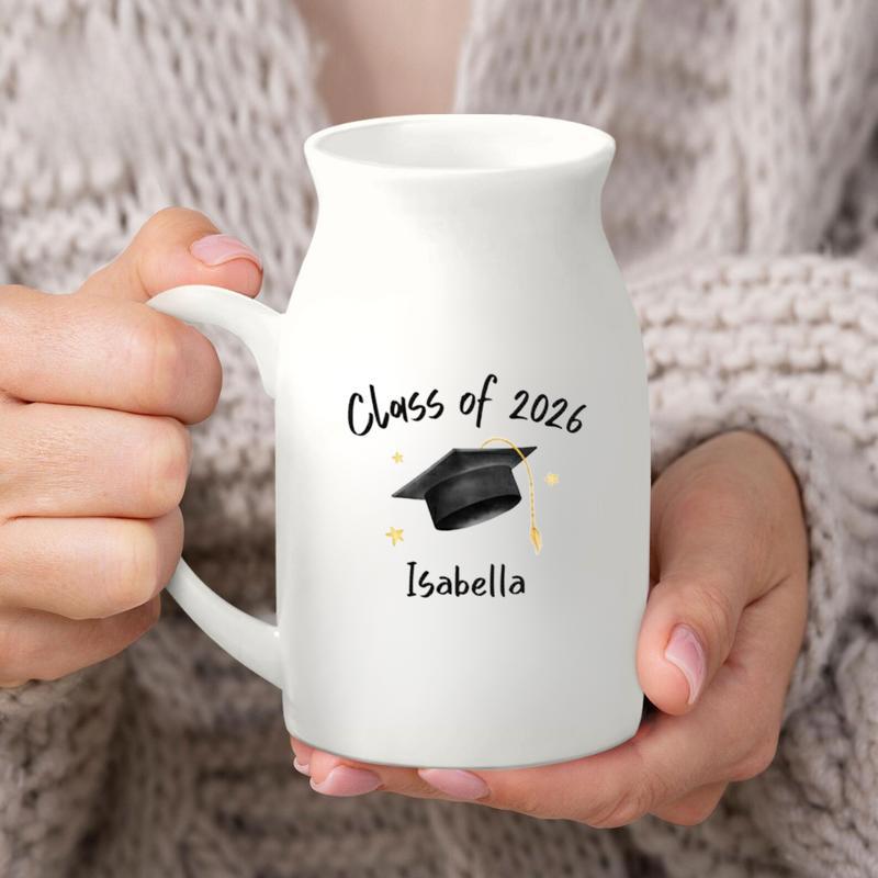 Cute Personalized Graduation Ceramic Flower Vase