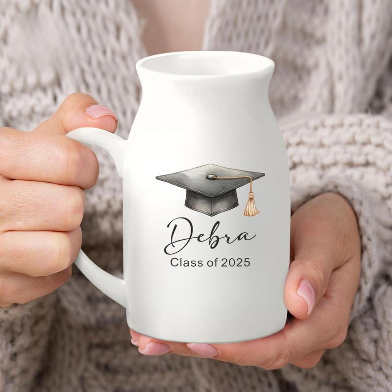 Elegant Personalized Graduation Ceramic Flower Vase