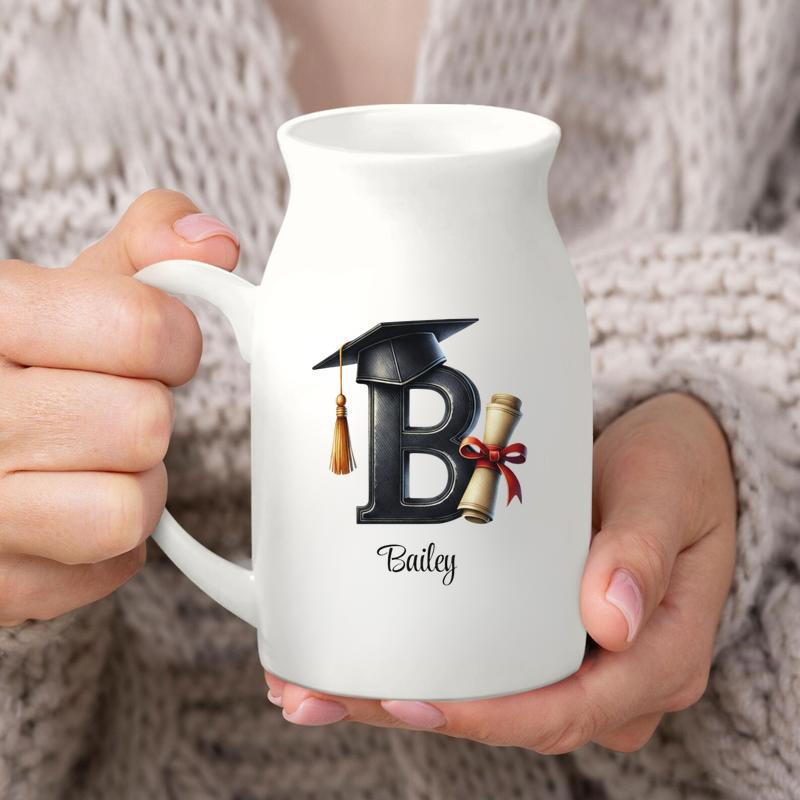 Personalized Graduation, Niversity Initial For Senior 2026 Keepsake Ceramic Flower Vase