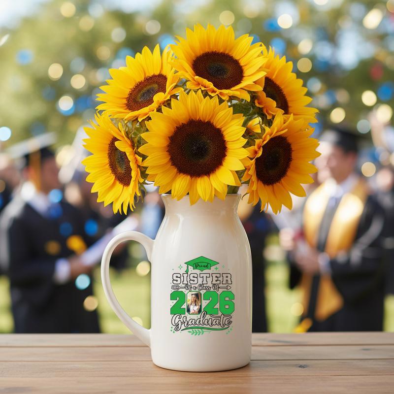 Customized Class Of 2026 Graduation Ceramic Flower Vase