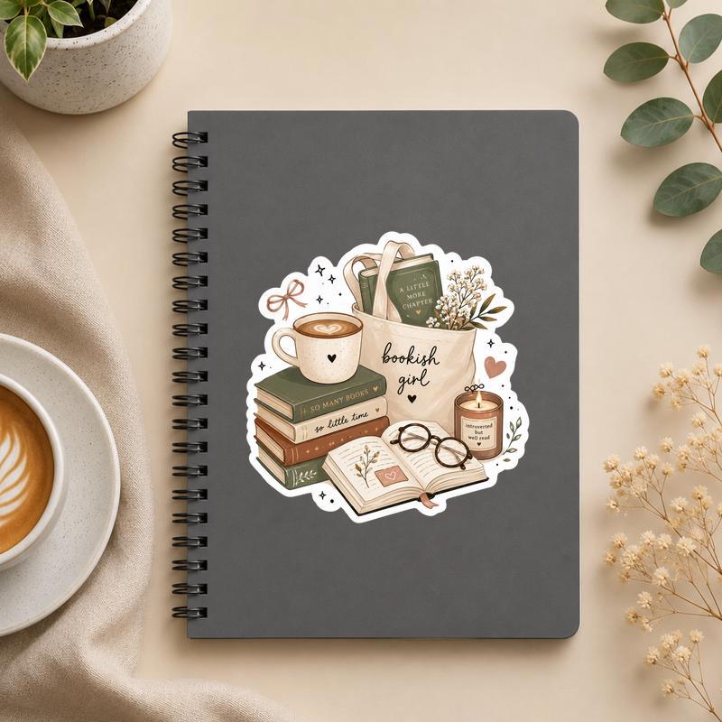 Bookish Girl - Cozy Reader Essentials Sticker - Bookorys