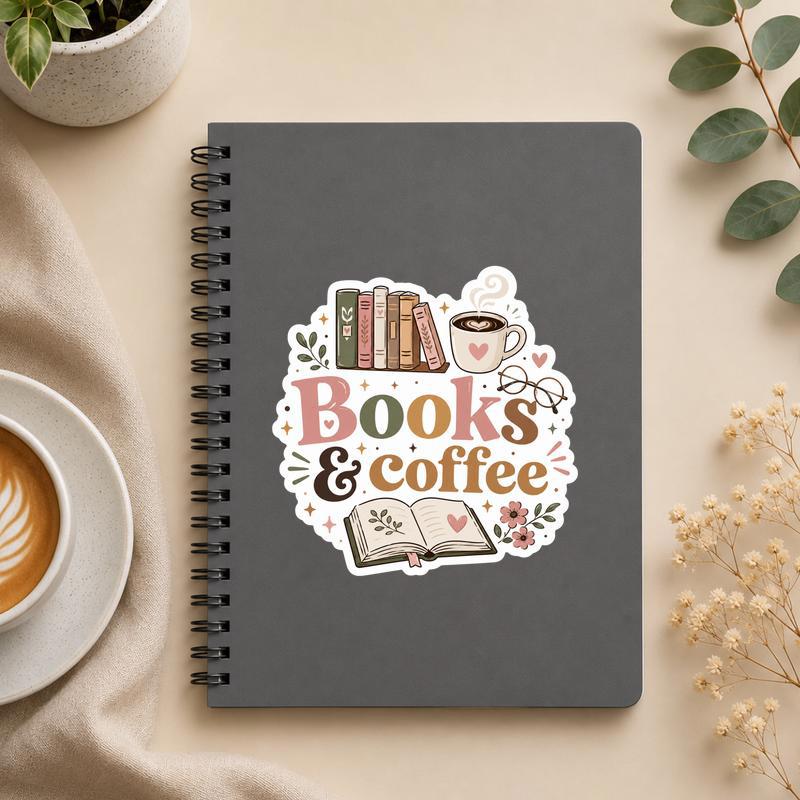 Books And Coffee - Reader Essentials Sticker - Bookorys