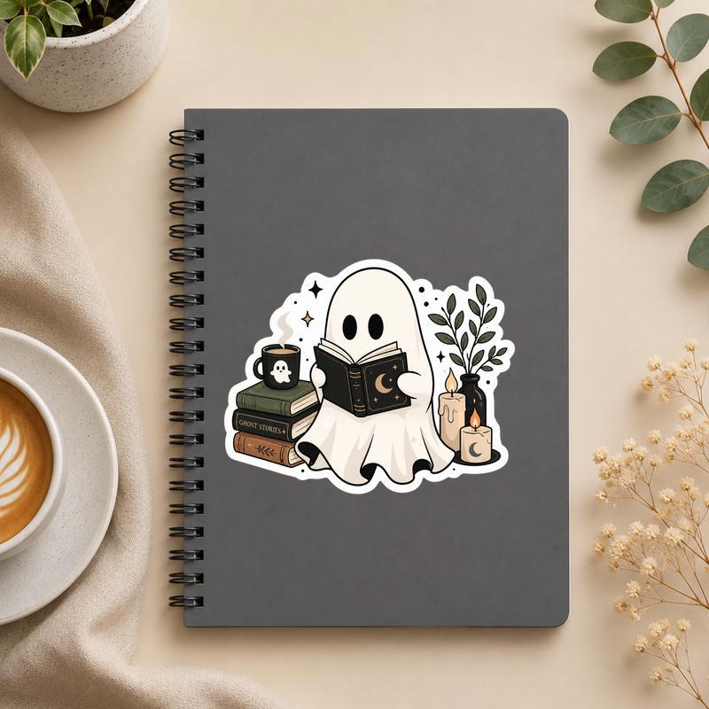 Cozy Ghost Stories - Midnight Reader Aesthetic Sticker - Bookorys