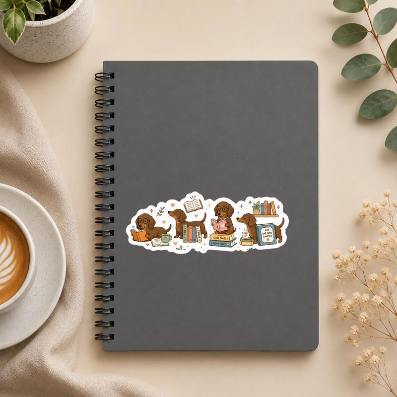 Dachshund Book Club - Cute Book Lover Sticker - Bookorys