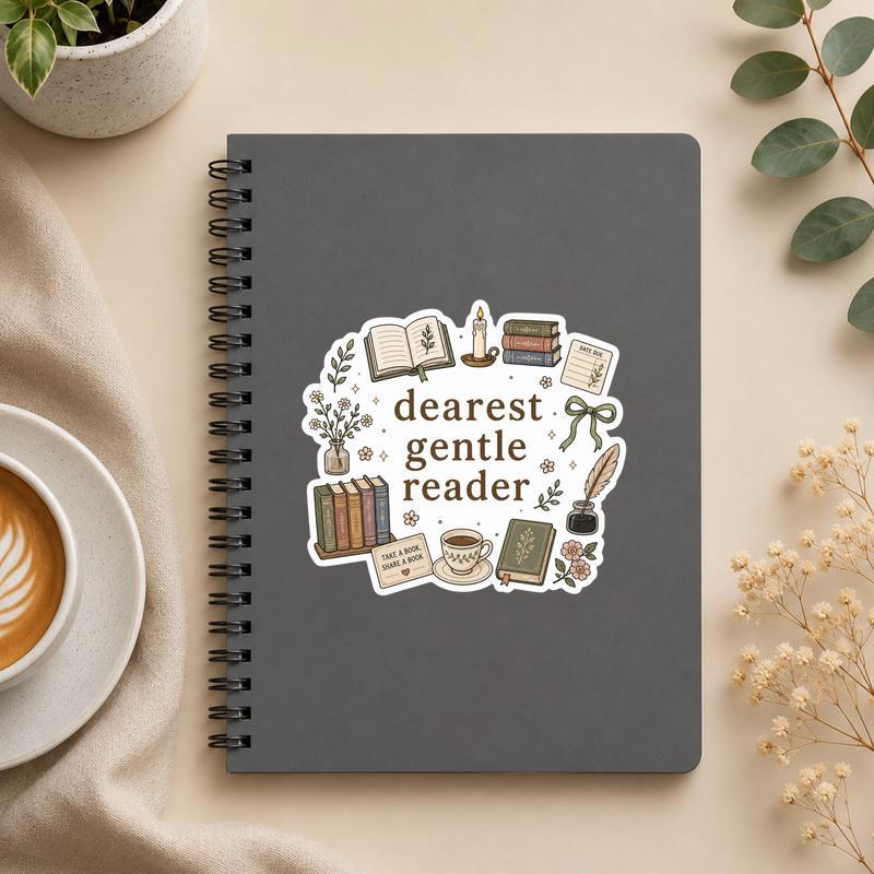 Dearest Gentle Reader Sticker - Vintage Bookish Cottagecore Gift - Bookorys