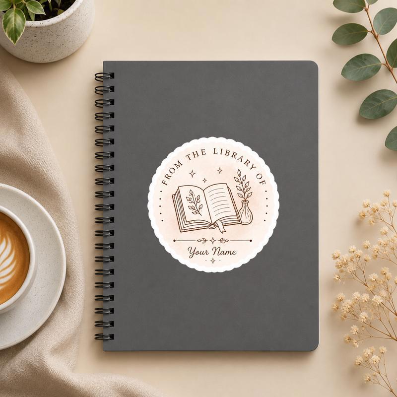 From The Library Of Sticker - Minimalism Book Lover Decal - Bookorys