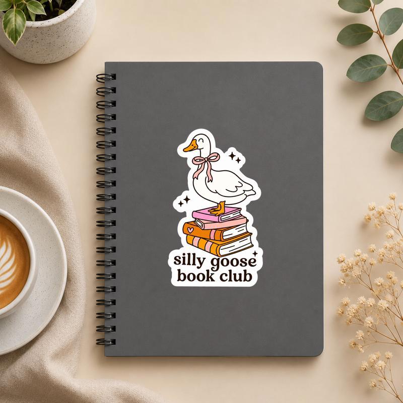 Funny Goose Reading Books - Silly Goose Book Club Sticker - Bookorys