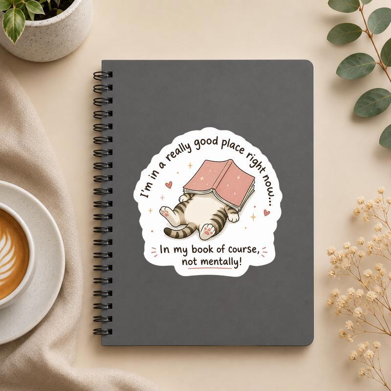I’m In A Really Good Place Right Now - Introvert Bookworm Humor Sticker - Bookorys
