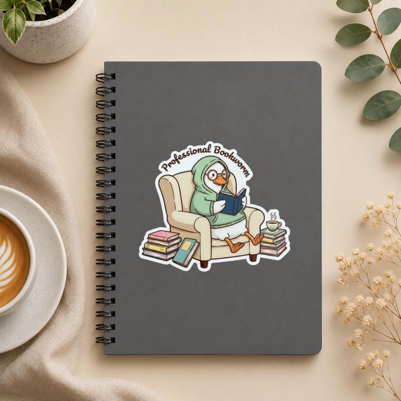 Introvert Bookworm Duck - Cute Reader Lifestyle Sticker - Bookorys