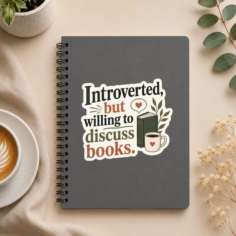 Introverted But Willing To Discuss Books - Funny Reader Sticker - Bookorys