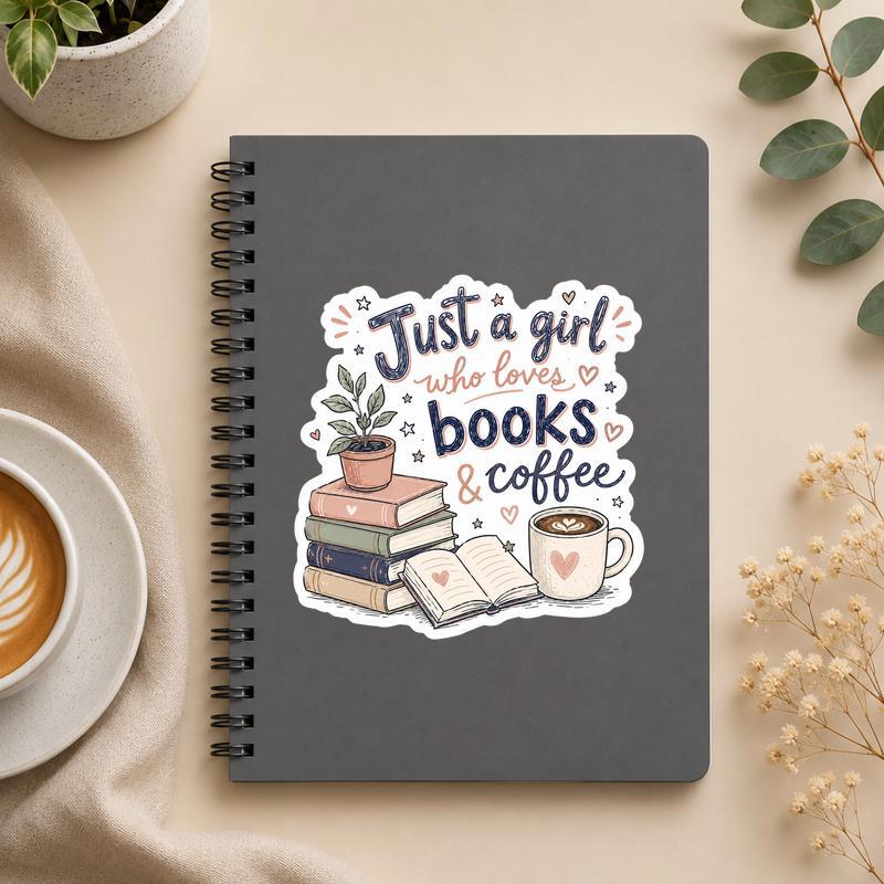 Just A Girl Who Loves Books And Coffee Sticker - Bookorys