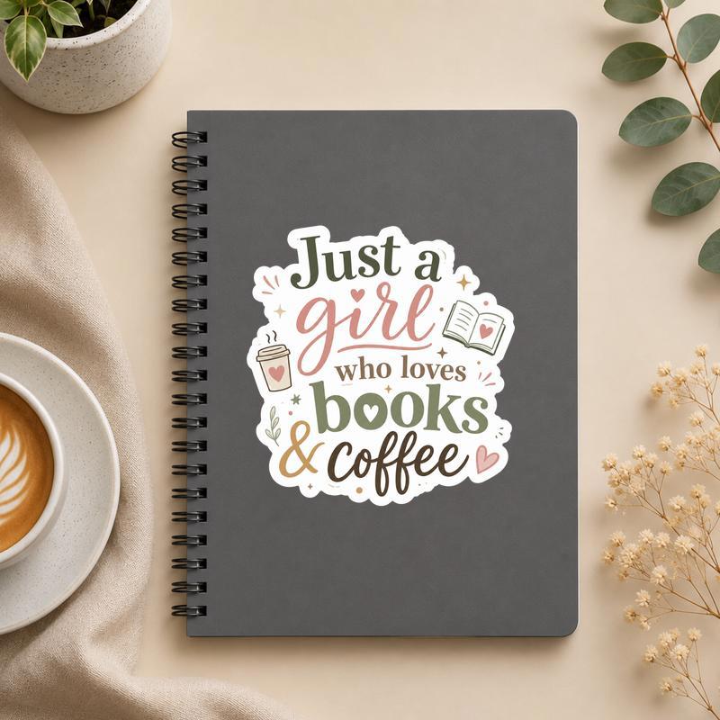 Just A Girl Who Loves Books & Coffee - Cute Reader Sticker - Bookorys