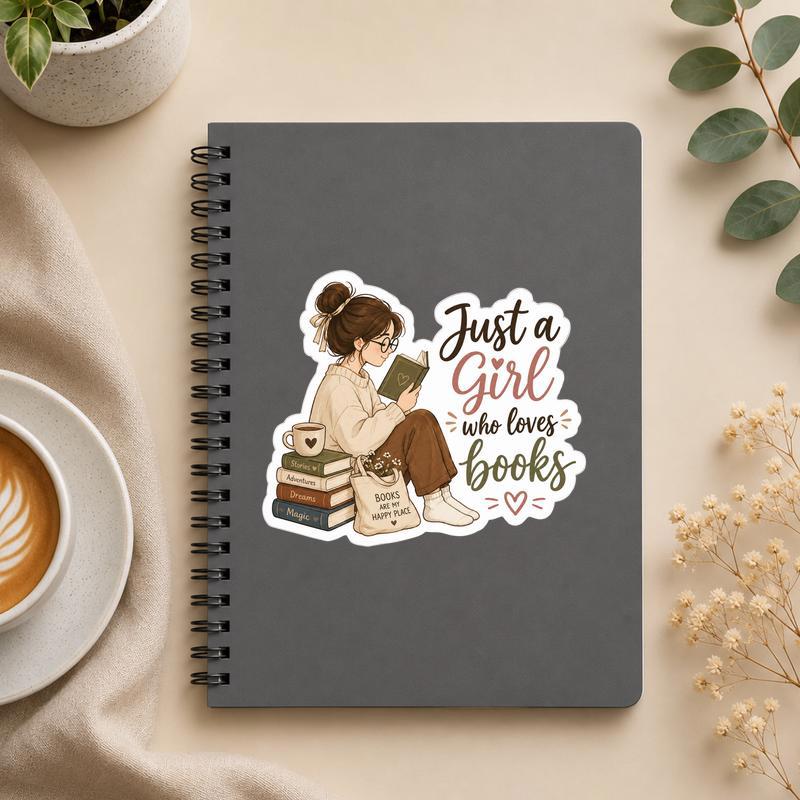 Just A Girl Who Loves Books - Cozy Reader Art Sticker - Bookorys
