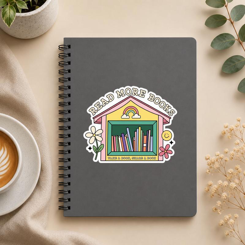 Little Free Library Sticker - Read More Books Share More Stories - Bookorys
