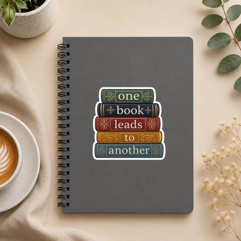 One Book Leads To Another Sticker - Classic Library Lover Gift - Bookorys