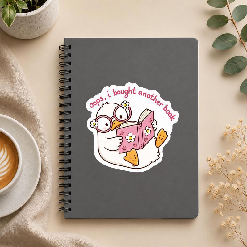 Oops I Bought Another Book - Funny Duck Reading Sticker - Bookorys