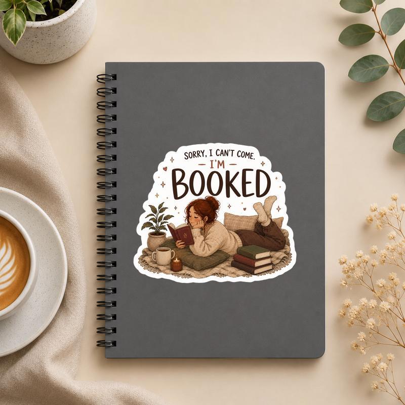 Sorry I Can’t Come, I’m Booked - Introvert Girl Sticker - Bookorys