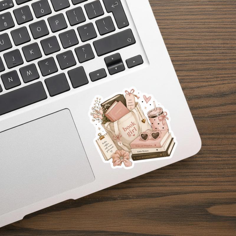 Book Girl Era - Pink Coquette Reader Aesthetic Sticker