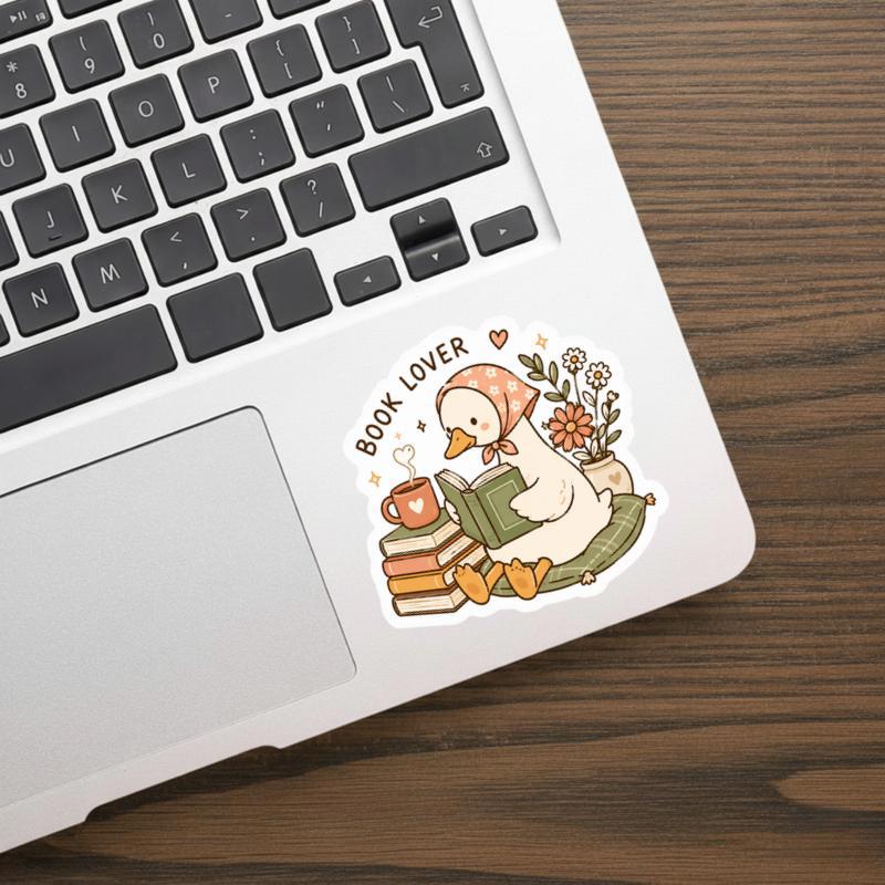 Cozy Goose Book Lover - Cute Reading Aesthetic Art Sticker