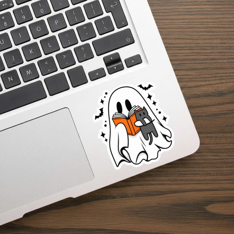 Cute Ghost Book Club - Halloween Reading Sticker Sticker