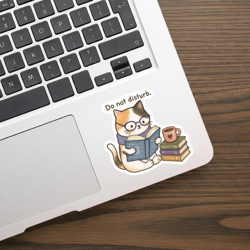 Do Not Disturb - Cute Cat Reading Sticker