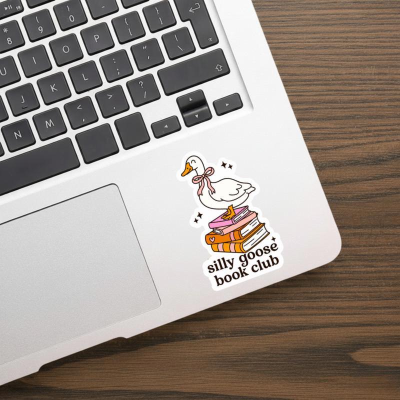 Funny Goose Reading Books - Silly Goose Book Club Sticker Funny Goose Reading Books - Silly Goose Book Club Sticker