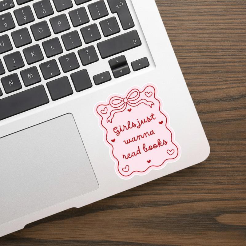 Girls Just Wanna Read Books - Cute Coquette Reader Sticker