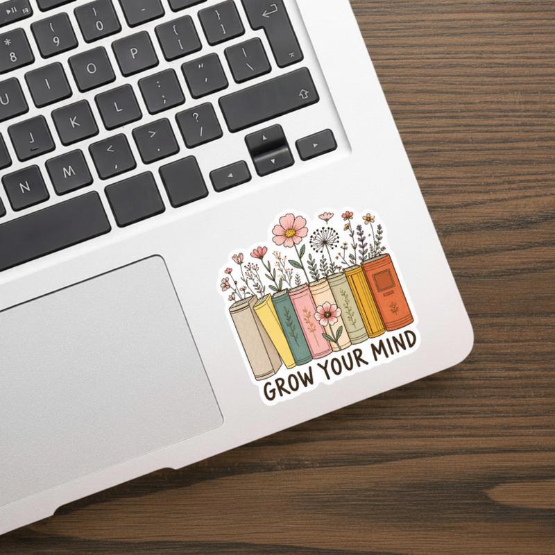 Grow Your Mind - Floral Book Lover Sticker