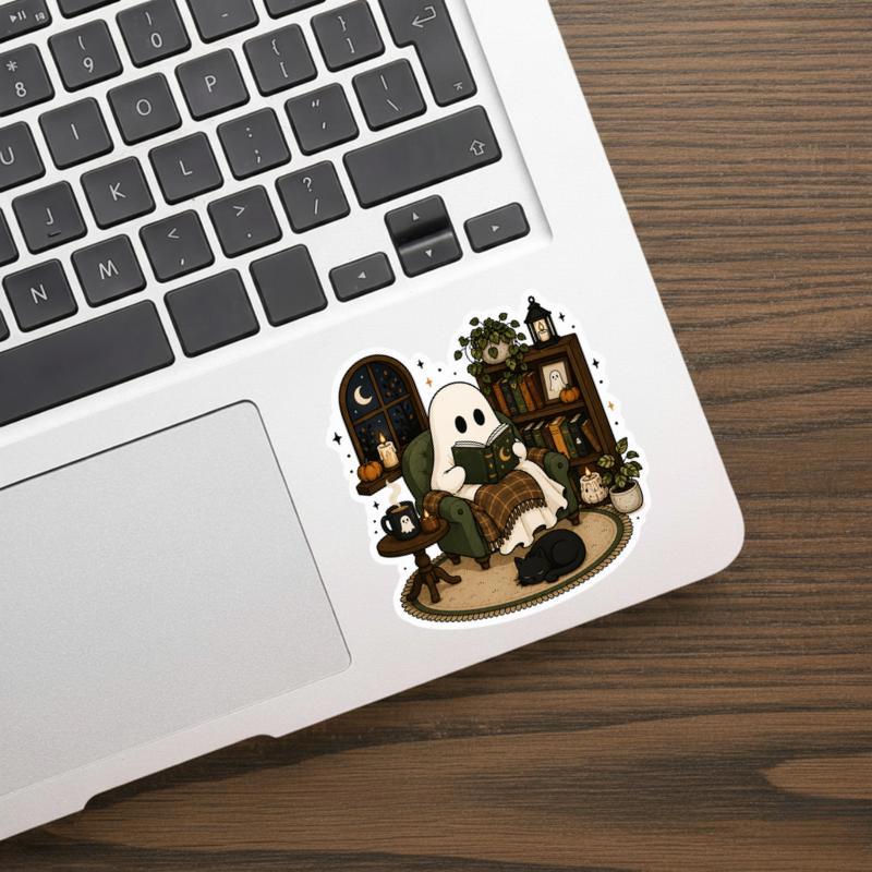 Haunted Reading Nook - Cozy Ghost Book Club Sticker