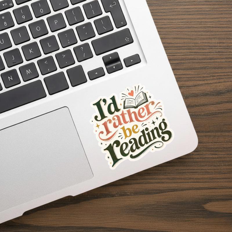 I’d Rather Be Reading - Vintage Typography Sticker