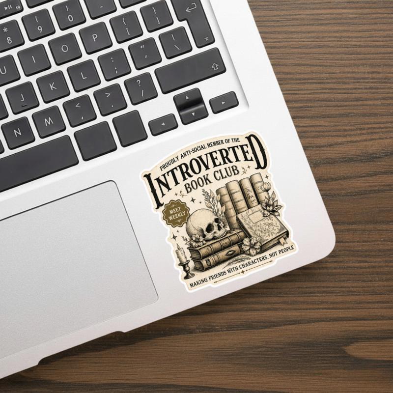 Introverted Book Club - Vintage Anti Social Reader Sticker
