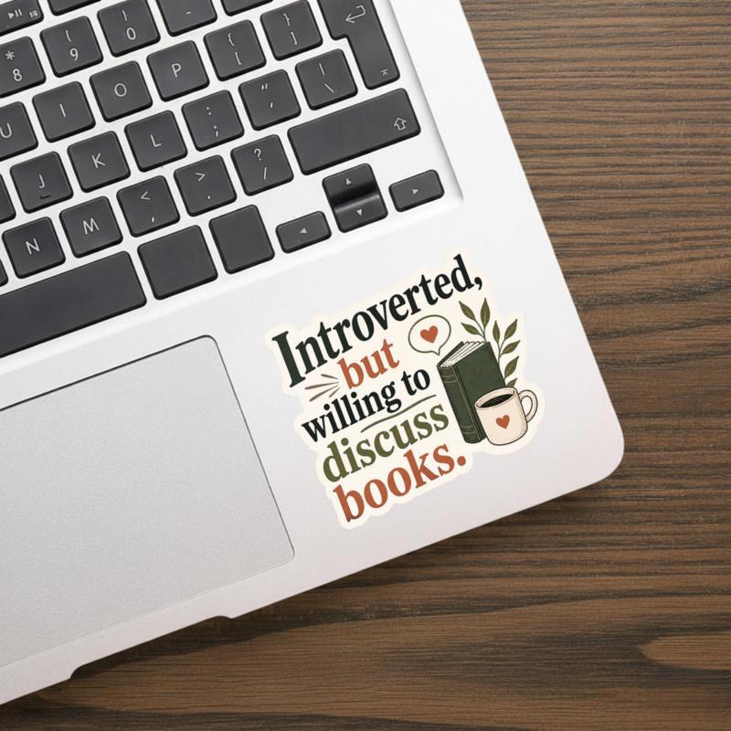 Introverted But Willing To Discuss Books - Funny Reader Sticker