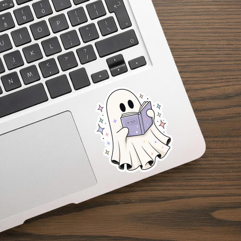 Kawaii Ghost Reader - Cute Cozy Book Sticker