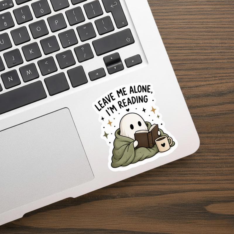 Leave Me Alone I’m Reading - Cozy Introvert Ghost Sticker Leave Me Alone I’m Reading - Cozy Introvert Ghost Sticker