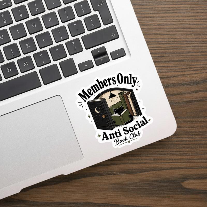 Members Only Anti Social Book Club - Introvert Book Lover Sticker