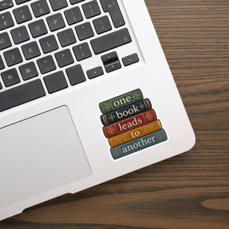 One Book Leads To Another Sticker - Classic Library Lover Gift