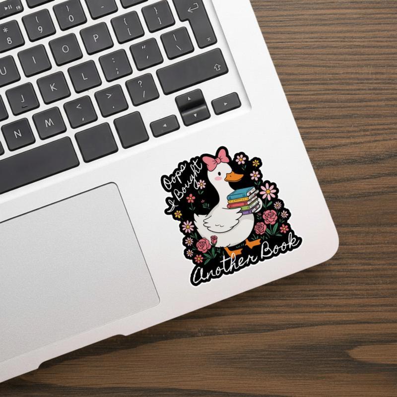 Oops I Bought Another Book - Cute Goose Bookish Sticker