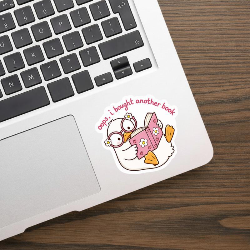 Oops I Bought Another Book - Funny Duck Reading Sticker